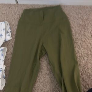 Olive Green High-Waisted Leggings